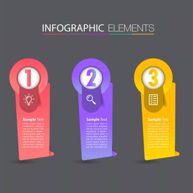 metin kutularıyla renkli bilgi grafikleri pankartı, web tasarımı için dijital kart