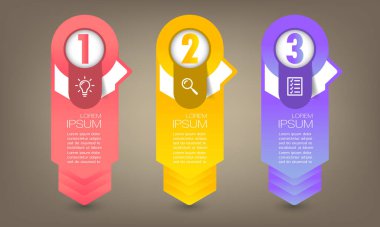 metin kutularıyla renkli bilgi grafikleri pankartı, web tasarımı için dijital kart