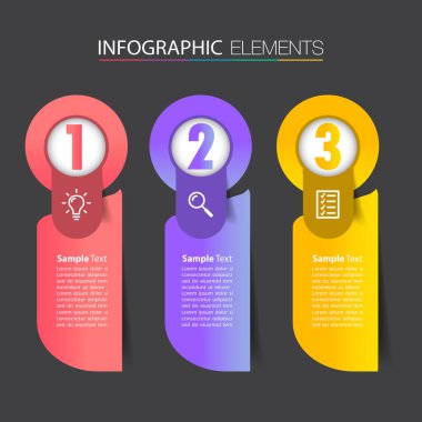 metin kutularıyla renkli bilgi grafikleri pankartı, web tasarımı için dijital kart