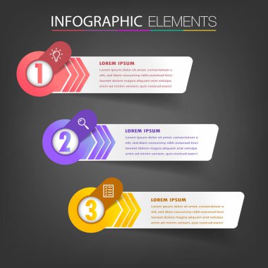 metin kutularıyla renkli bilgi grafikleri pankartı, web tasarımı için dijital kart
