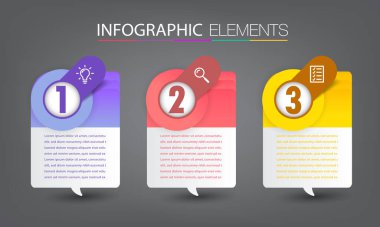 metin kutularıyla renkli bilgi grafikleri pankartı, web tasarımı için dijital kart