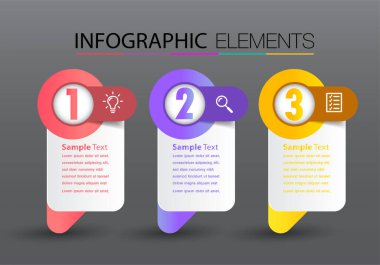 metin kutularıyla renkli bilgi grafikleri pankartı, web tasarımı için dijital kart