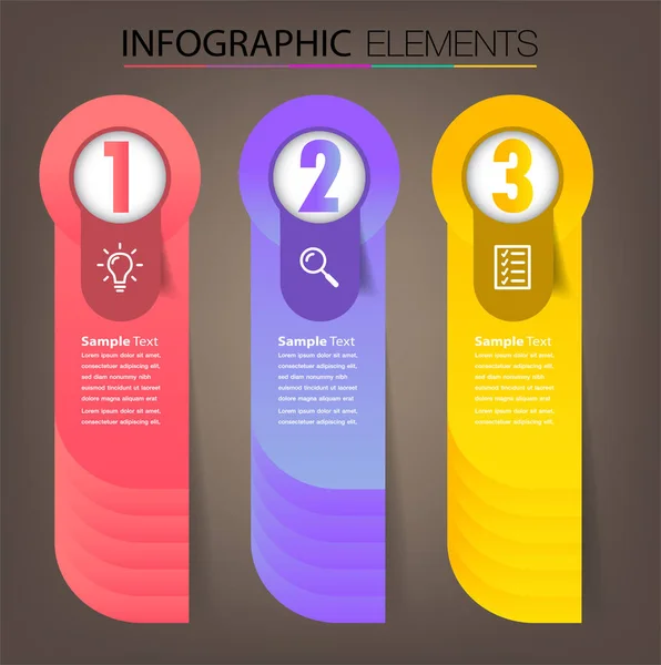 Modèle Coloré Bannière Infographie Avec Des Zones Texte Carte Numérique — Image vectorielle