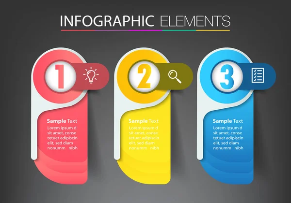 Modello Banner Infografico Colorato Con Caselle Testo Scheda Digitale Web — Vettoriale Stock