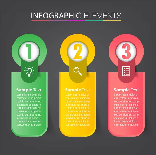 Colorful Infographics Banner Template Text Boxes Digital Card Web Design — Stock Vector