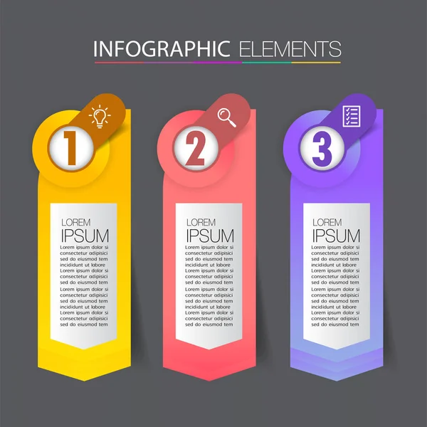 Színes Infografikák Banner Sablon Szövegdobozok Digitális Kártya Web Design — Stock Vector