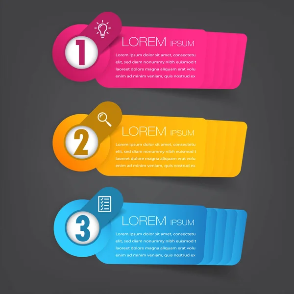 Colorful Infographics Banner Template Text Boxes Digital Card Web Design — Stock Vector