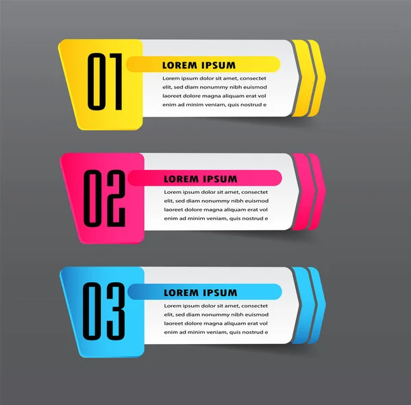 Πολύχρωμο Πρότυπο Πανό Infographics Πλαίσια Κειμένου Ψηφιακή Κάρτα Για Σχεδιασμό — Διανυσματικό Αρχείο
