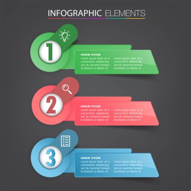 metin kutularıyla renkli bilgi grafikleri pankartı, web tasarımı için dijital kart