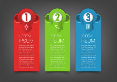 metin kutularıyla renkli bilgi grafikleri pankartı, web tasarımı için dijital kart