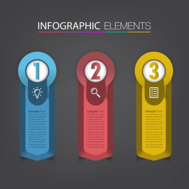 metin kutularıyla renkli bilgi grafikleri pankartı, web tasarımı için dijital kart