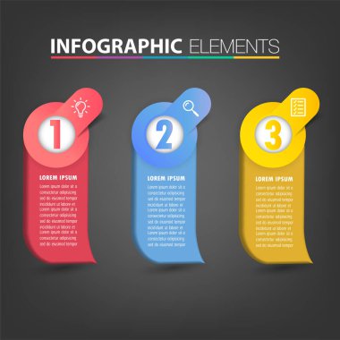 metin kutularıyla renkli bilgi grafikleri pankartı, web tasarımı için dijital kart