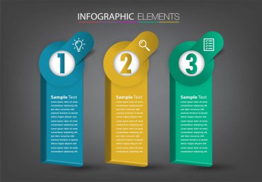 metin kutularıyla renkli bilgi grafikleri pankartı, web tasarımı için dijital kart