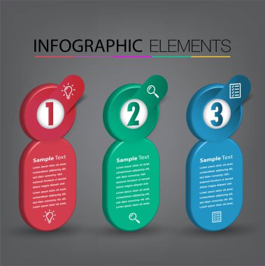 metin kutularıyla renkli bilgi grafikleri pankartı, web tasarımı için dijital kart