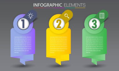 metin kutularıyla renkli bilgi grafikleri pankartı, web tasarımı için dijital kart