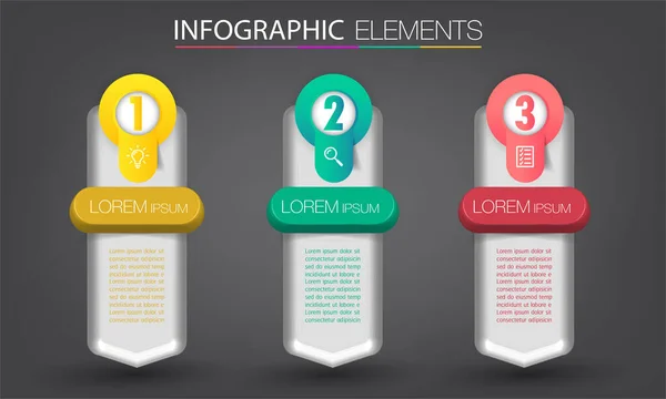 Modelo Banner Infográficos Coloridos Com Caixas Texto Cartão Digital Para — Vetor de Stock