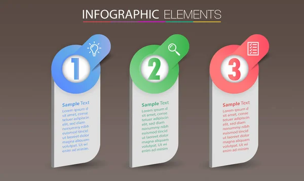 Színes Infografikák Banner Sablon Szövegdobozok Digitális Kártya Web Design — Stock Vector