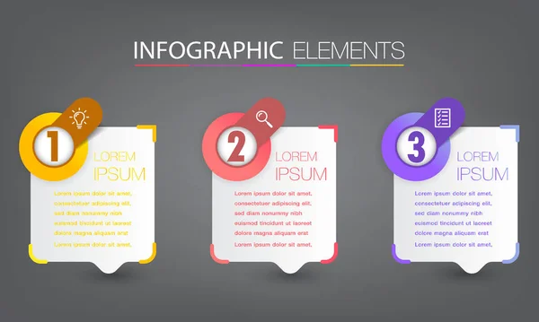 Színes Infografikák Banner Sablon Szövegdobozok Digitális Kártya Web Design — Stock Vector