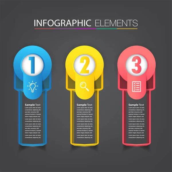 Colorful Infographics Banner Template Text Boxes Digital Card Web Design — Stock Vector