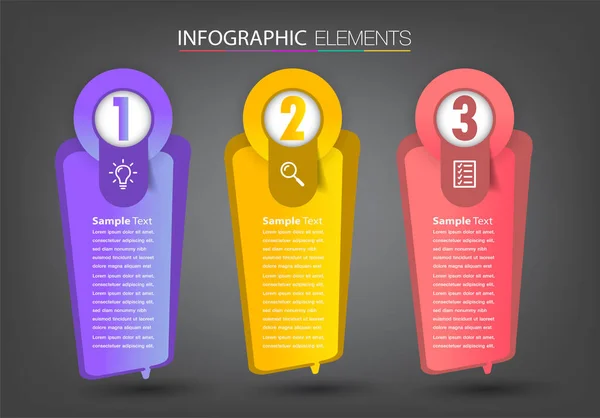 Bunte Infografik Bannervorlage Mit Textboxen Digitale Karte Für Webdesign — Stockvektor