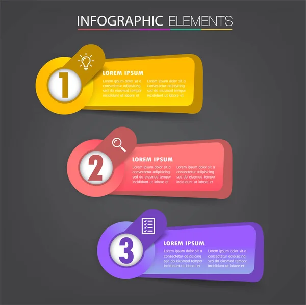 Colorful Infographics Banner Template Text Boxes Digital Card Web Design — Stock Vector