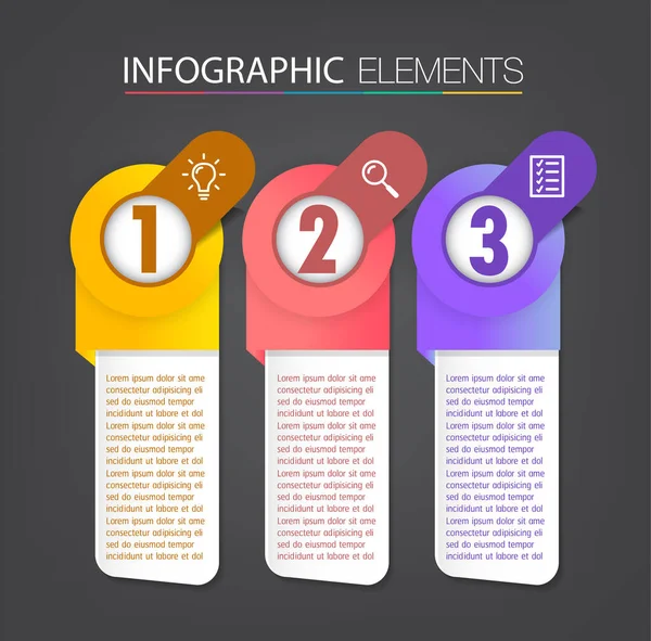 Modello Banner Infografico Colorato Con Caselle Testo Scheda Digitale Web — Vettoriale Stock
