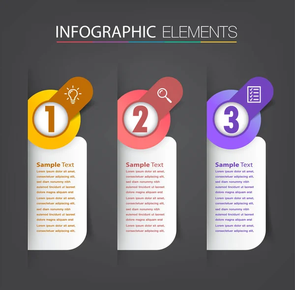 Colorful Infographics Banner Template Text Boxes Digital Card Web Design — Stock Vector