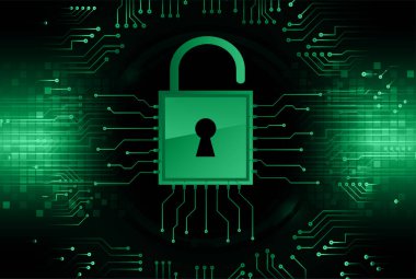 Dolabı olan arka plan, dijital güvenlik kavramı