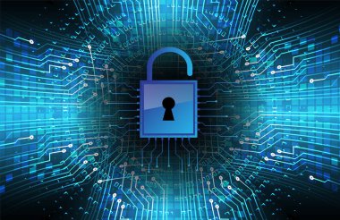 Dolabı olan arka plan, dijital güvenlik kavramı