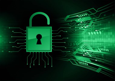 Dolabı olan arka plan, dijital güvenlik kavramı