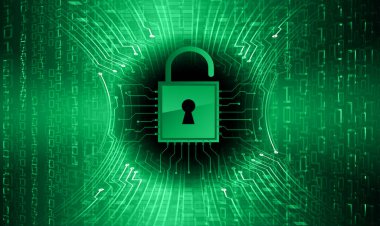 Dolabı olan arka plan, dijital güvenlik kavramı