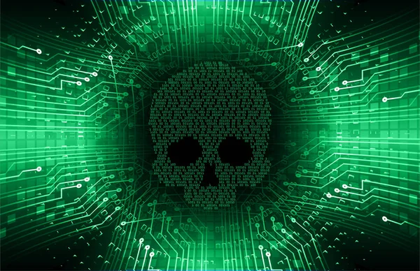 Skull Cyber Circuit Future Technology Concept Background — Stock Vector