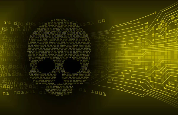 Cráneo Cyber Circuito Futuro Tecnología Concepto Fondo — Vector de stock