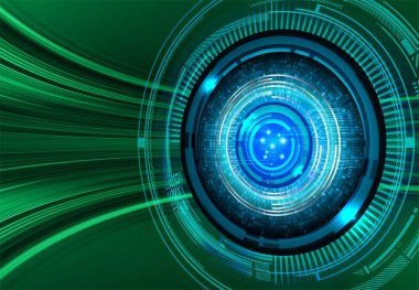 Gözlü siber güvenlik kavramı, soyut yüksek hızlı dijital internet bağlantısı tasarımı
