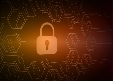 Dolabı olan arka plan, dijital güvenlik kavramı