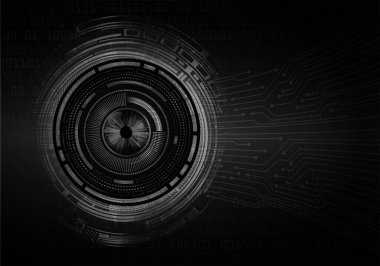 Gözlü siber güvenlik kavramı, soyut yüksek hızlı dijital internet bağlantısı tasarımı