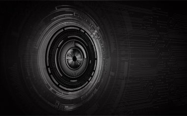 Gözlü siber güvenlik kavramı, soyut yüksek hızlı dijital internet bağlantısı tasarımı
