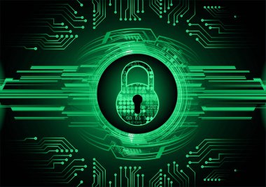 Dolabı olan arka plan, dijital güvenlik kavramı