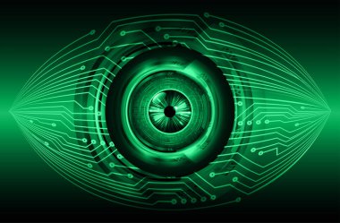 Gözlü siber güvenlik kavramı, soyut yüksek hızlı dijital internet bağlantısı tasarımı