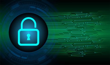 Dolabı olan arka plan, dijital güvenlik kavramı