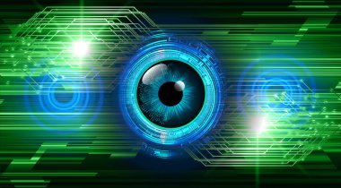 Gözlü siber güvenlik kavramı, soyut yüksek hızlı dijital internet bağlantısı tasarımı