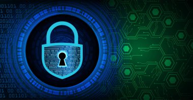 Dolabı olan arka plan, dijital güvenlik kavramı