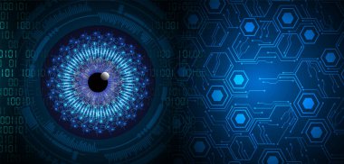 Gözlü siber güvenlik kavramı, soyut yüksek hızlı dijital internet bağlantısı tasarımı