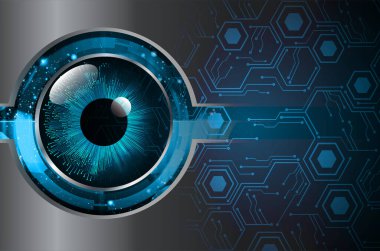 Gözlü siber güvenlik kavramı, soyut yüksek hızlı dijital internet bağlantısı tasarımı