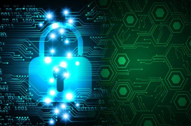 Dolabı olan arka plan, dijital güvenlik kavramı