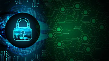 Dolabı olan arka plan, dijital güvenlik kavramı