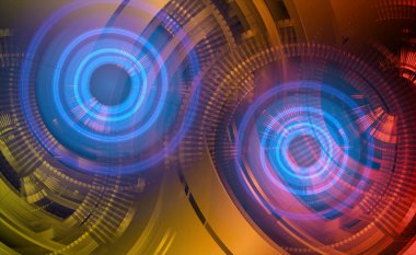 Gözlü siber güvenlik kavramı, soyut yüksek hızlı dijital internet bağlantısı tasarımı