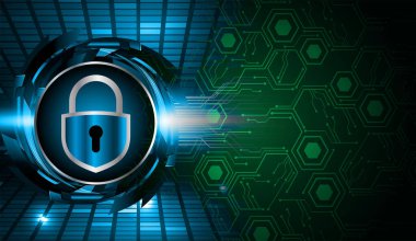 Dolabı olan arka plan, dijital güvenlik kavramı