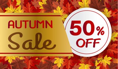 Sonbahar indirimi arka plan, mevsimlik sonbahar afişi