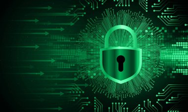 Dolabı olan arka plan, dijital güvenlik kavramı